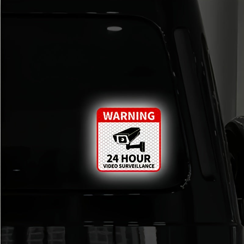 1pc 24 hour video monitoring warning sticker camera symbol