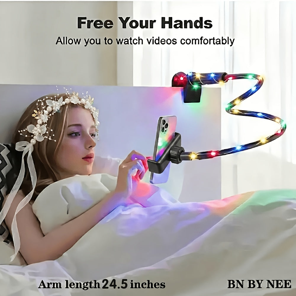 360 degree rotation phone holder spiral base lazy person