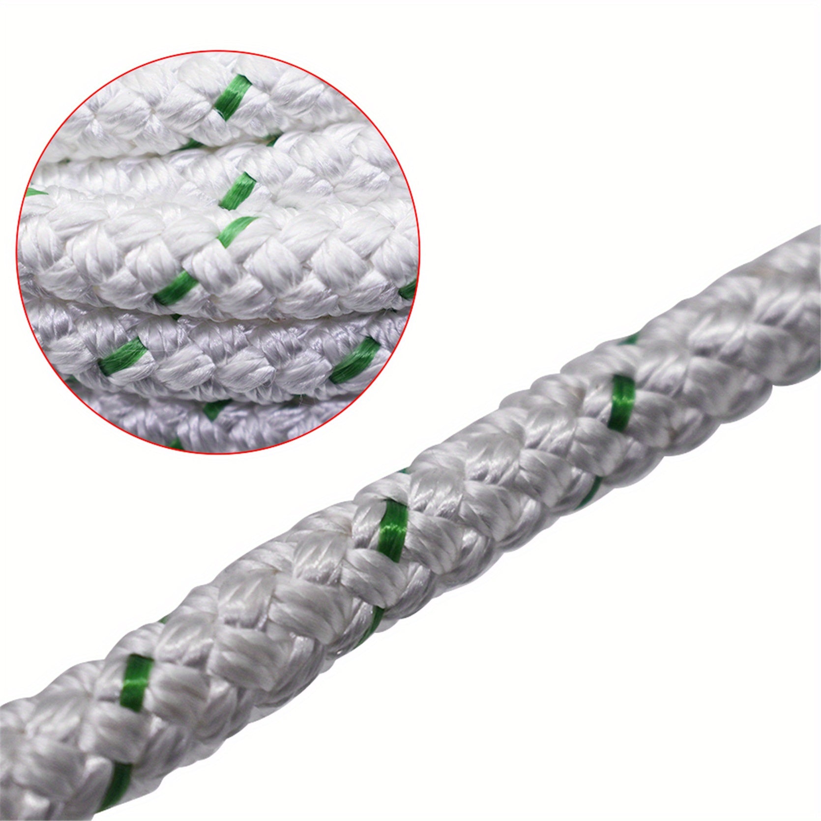 200ft white green polyester fiber rope 3 8 inch double