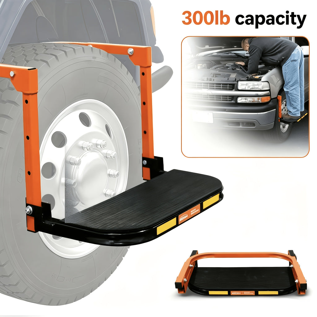 heavy duty foldable tire step anti slip texture adjustable
