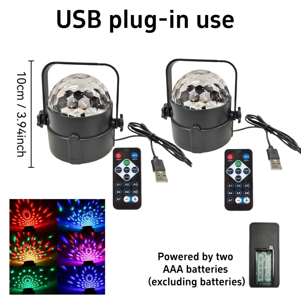 2pcs qwsxde remote   projection light rgb disco