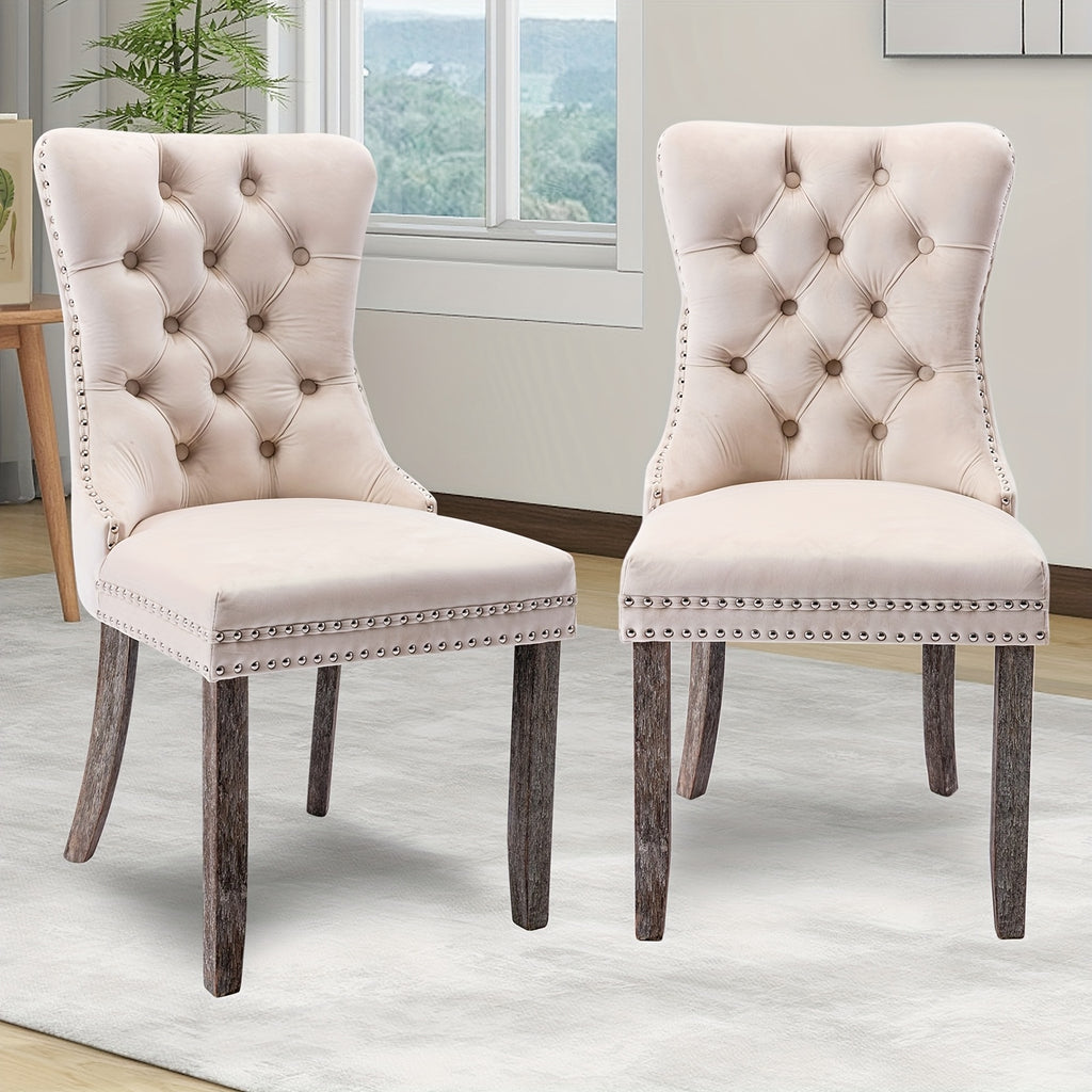 velvet upholstered dining chairs set 2 wingback dining room