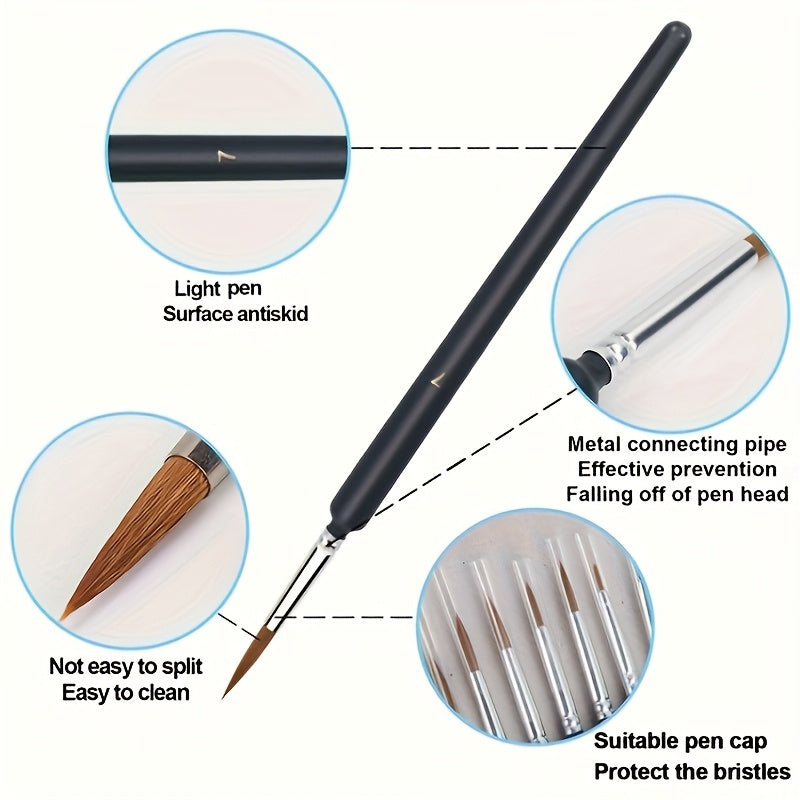 11 micro brushes durable small yellow wolf brush suitable