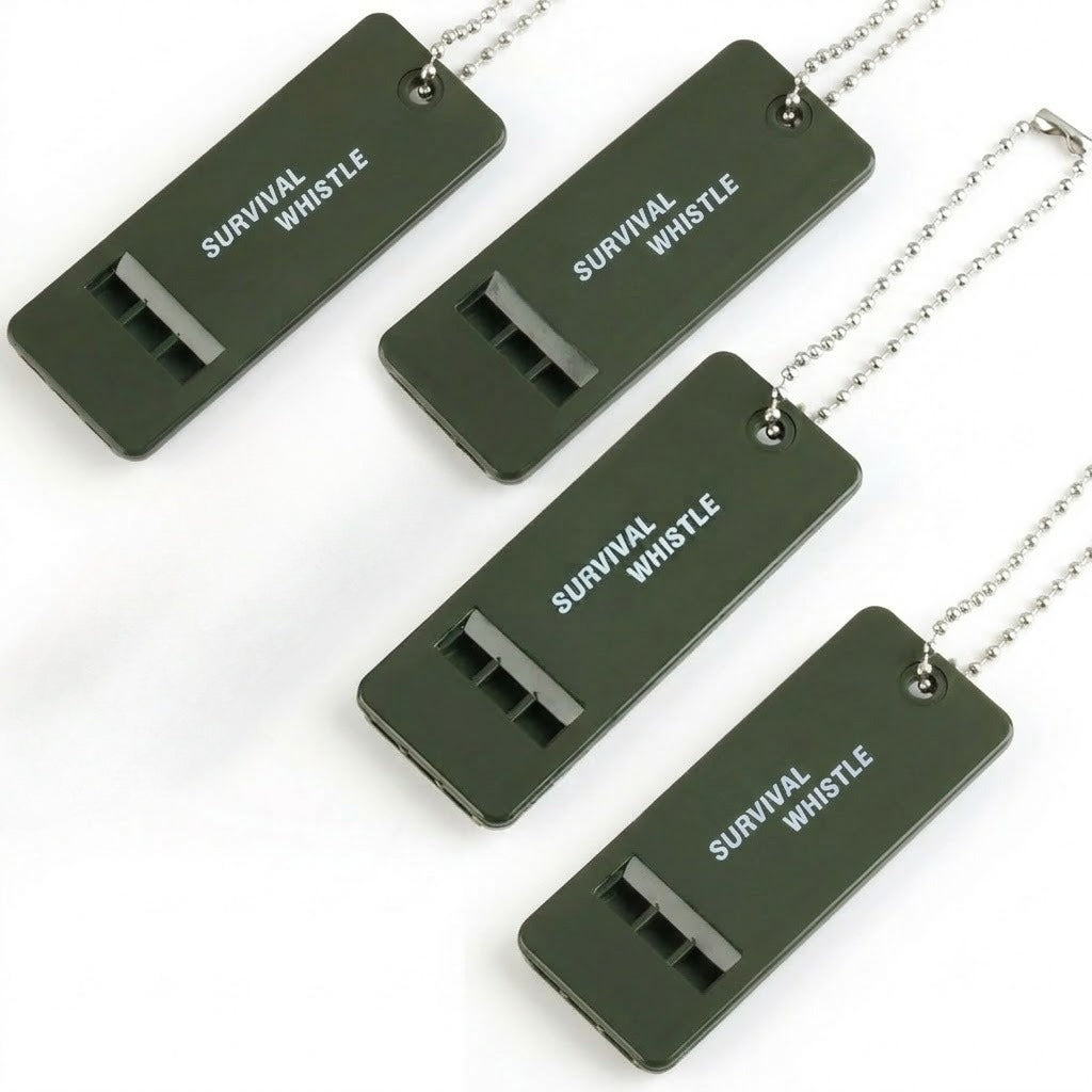4pcs emergency survival whistle loud   triple tube