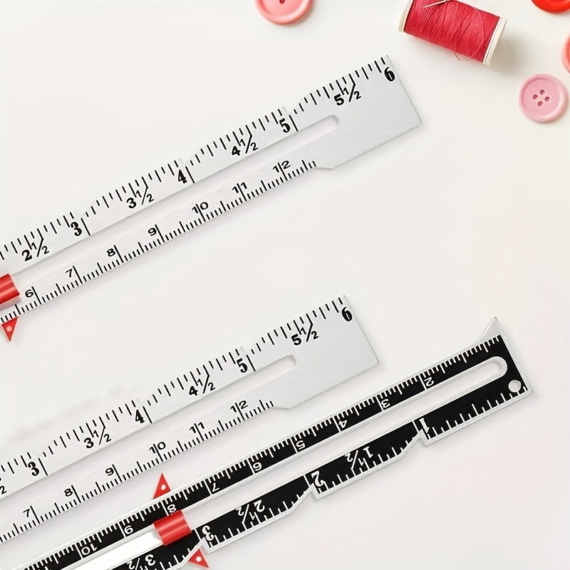 handmade   ruler metal edge measuring sewing tool