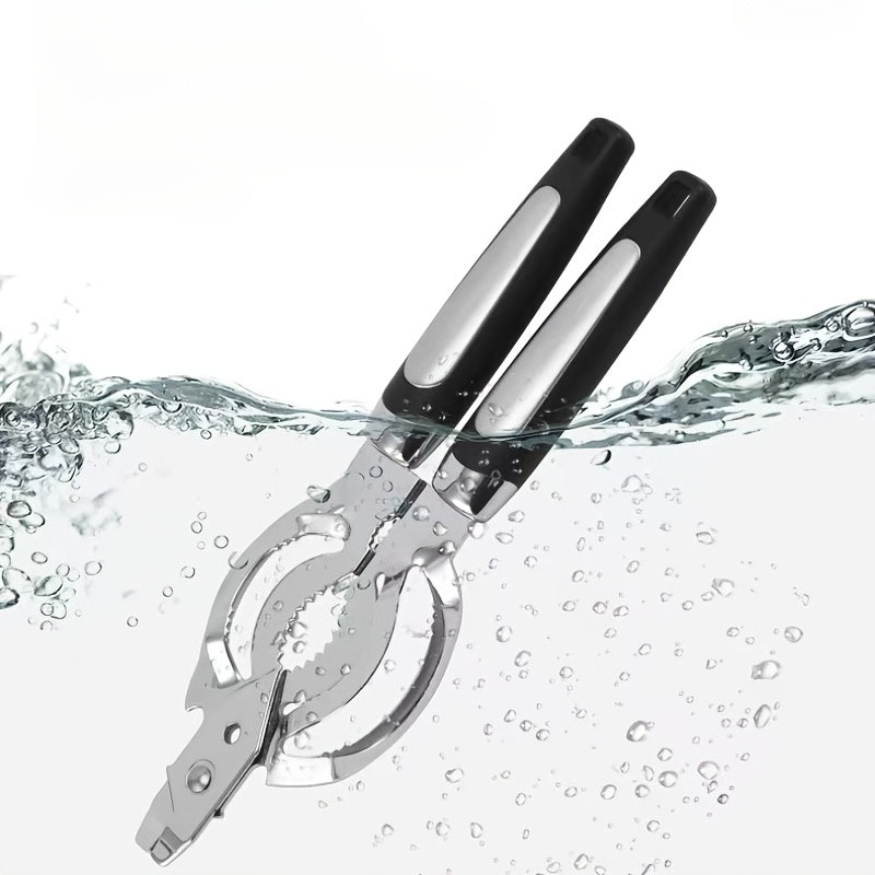 jar opener bottle opener black plastic handle ergonomic lid