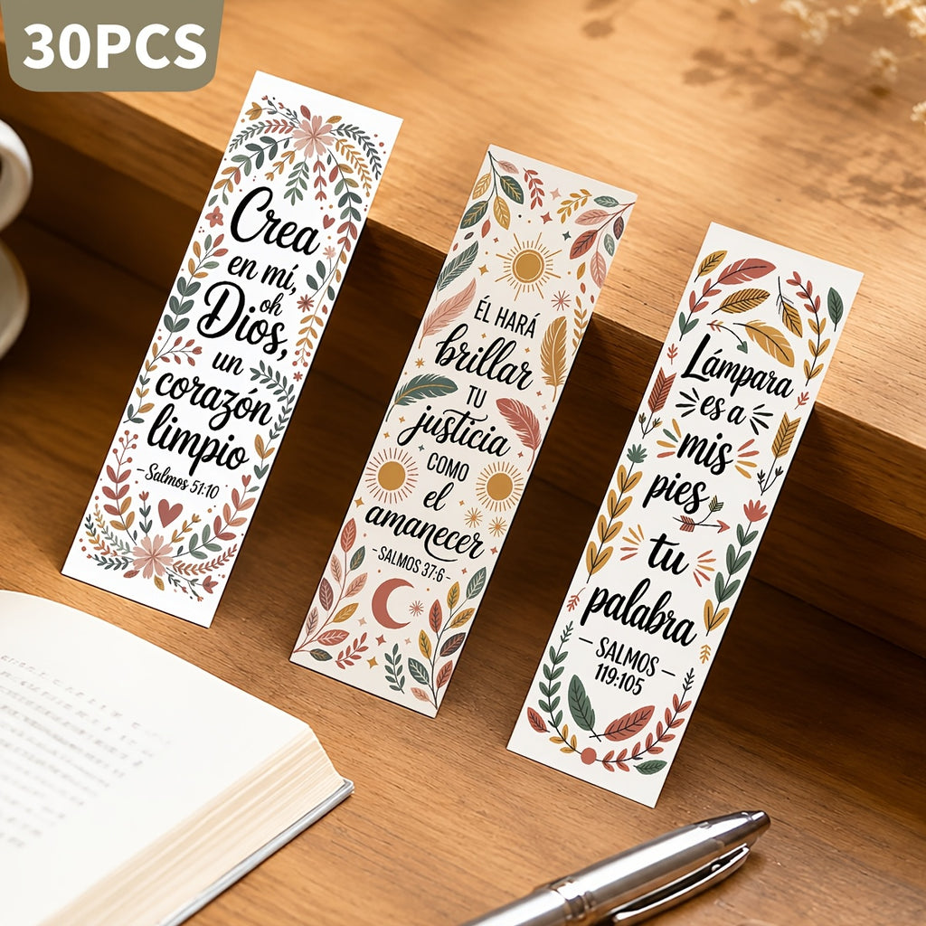 30pcs spanish bible verse bookmarks suitable religious
