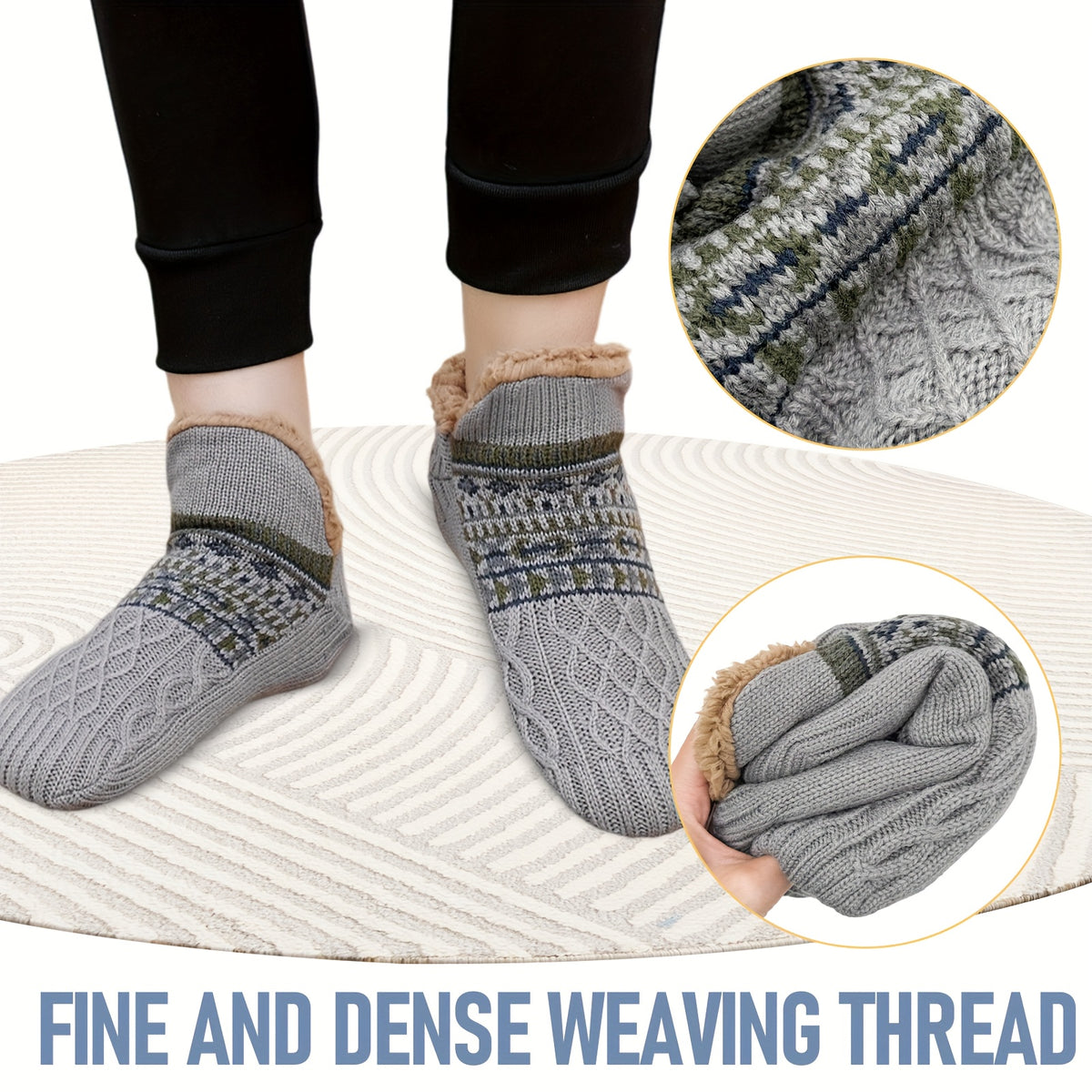 mens   bed slippers warm   knitted non slip