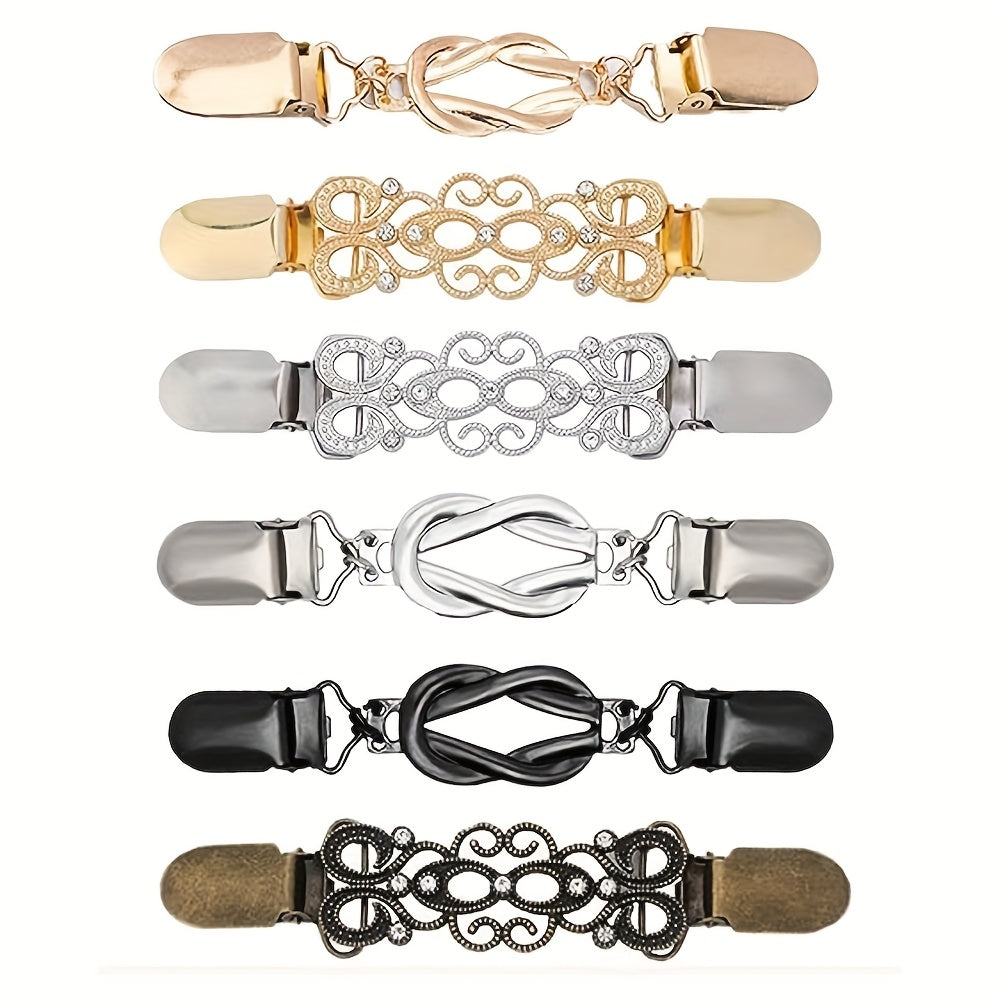 6pcs sweater clips cardigans collar clip tighten dress