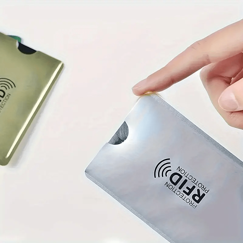 set 5 rfid blocking credit card protectors geometric pattern