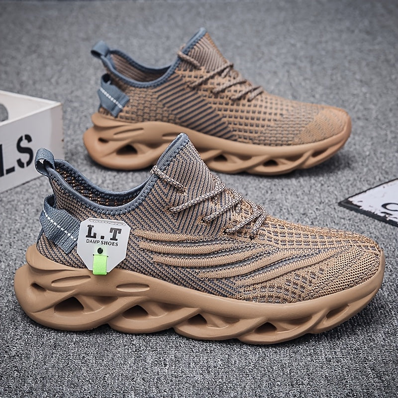 hdoxse mens outdoor knitted breathable running shoes shock