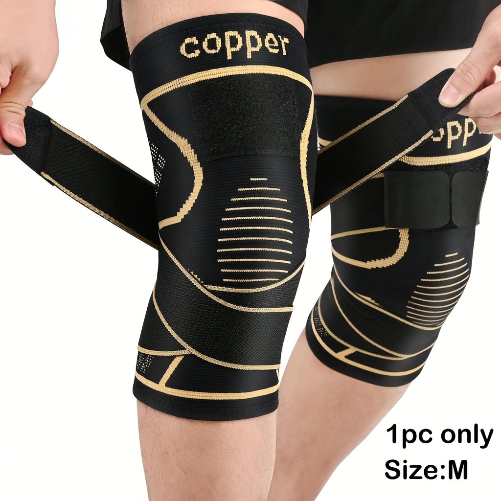 1pc copper knee brace strap black compression sleeve