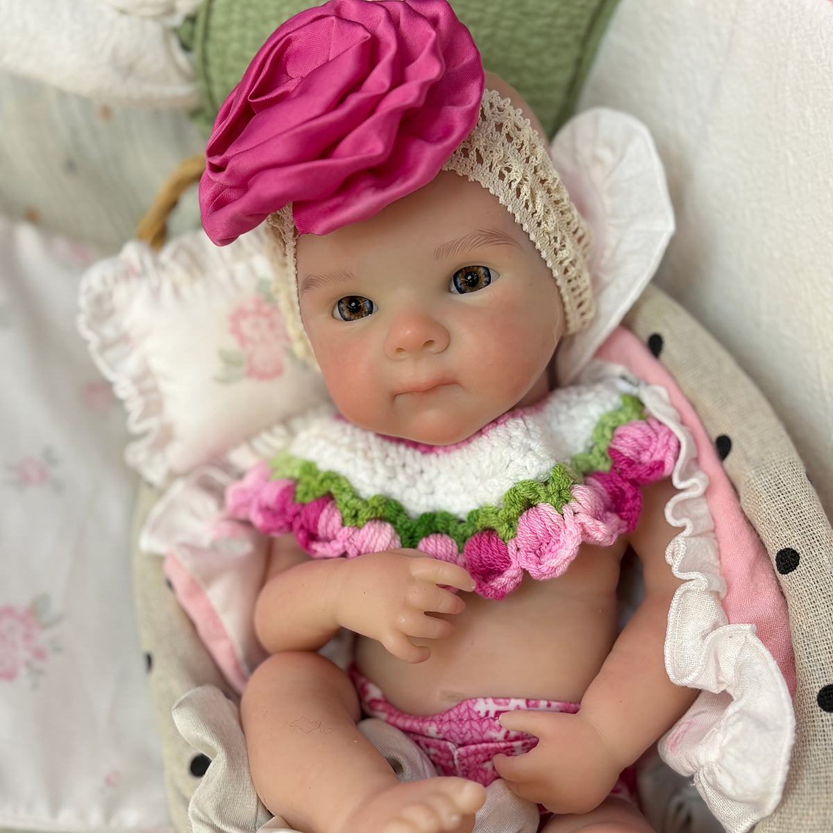 handmade realistic 13inch 33cm baby girl doll