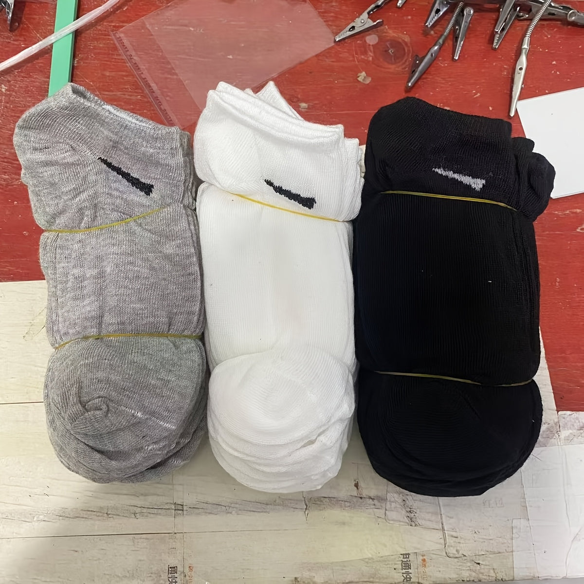 6pcs 3pairs mens heavy duty polyester fiber boat socks
