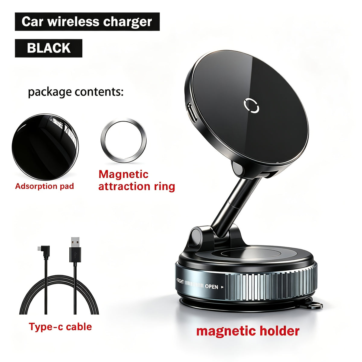 wireless car charger 15w magnetic fast charging car phone