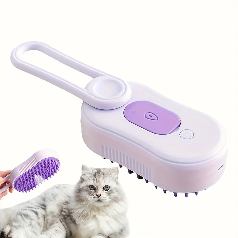 3 in 1 steaming pet brush usb rechargeable foldable