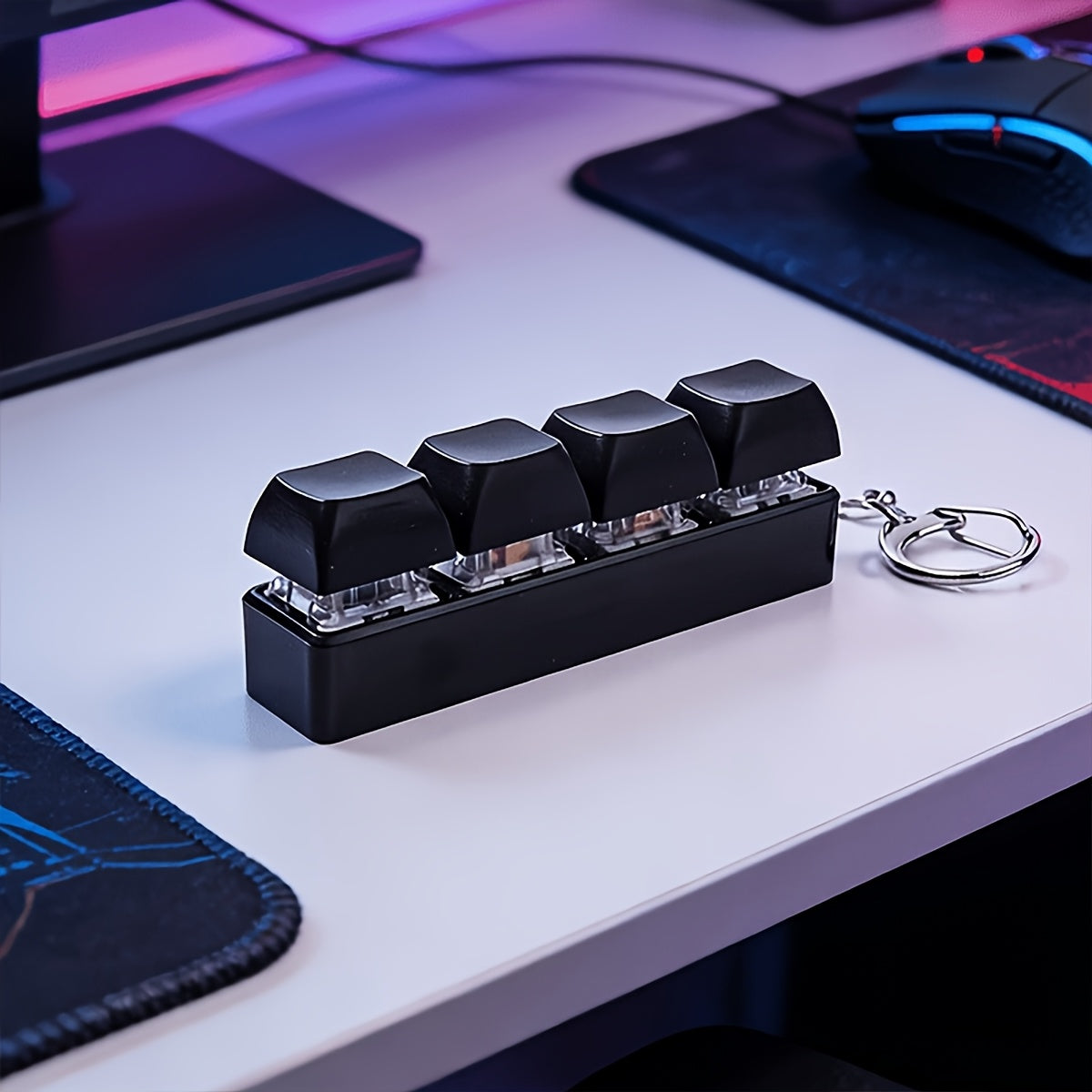 mechanical keyboard keycap fidget keychain 4 button press