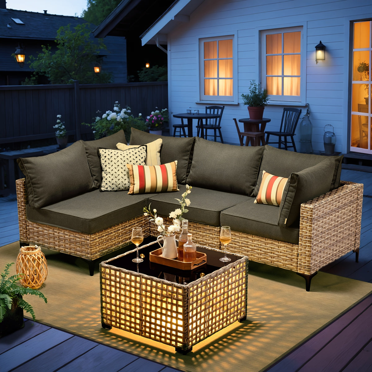2 3 5 8 10pcs deep seat outdoor patio furniture set outside