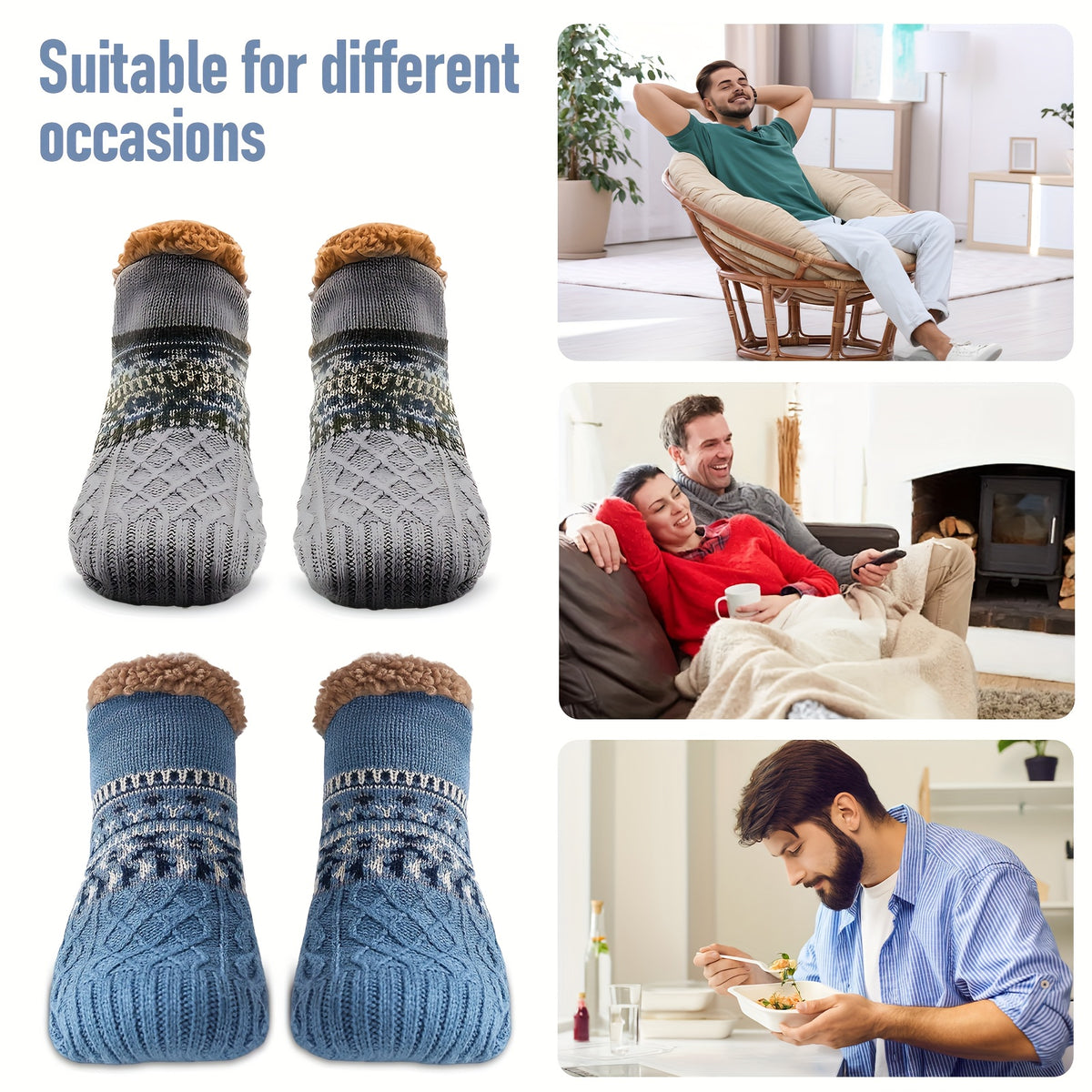 mens   bed slippers warm   knitted non slip