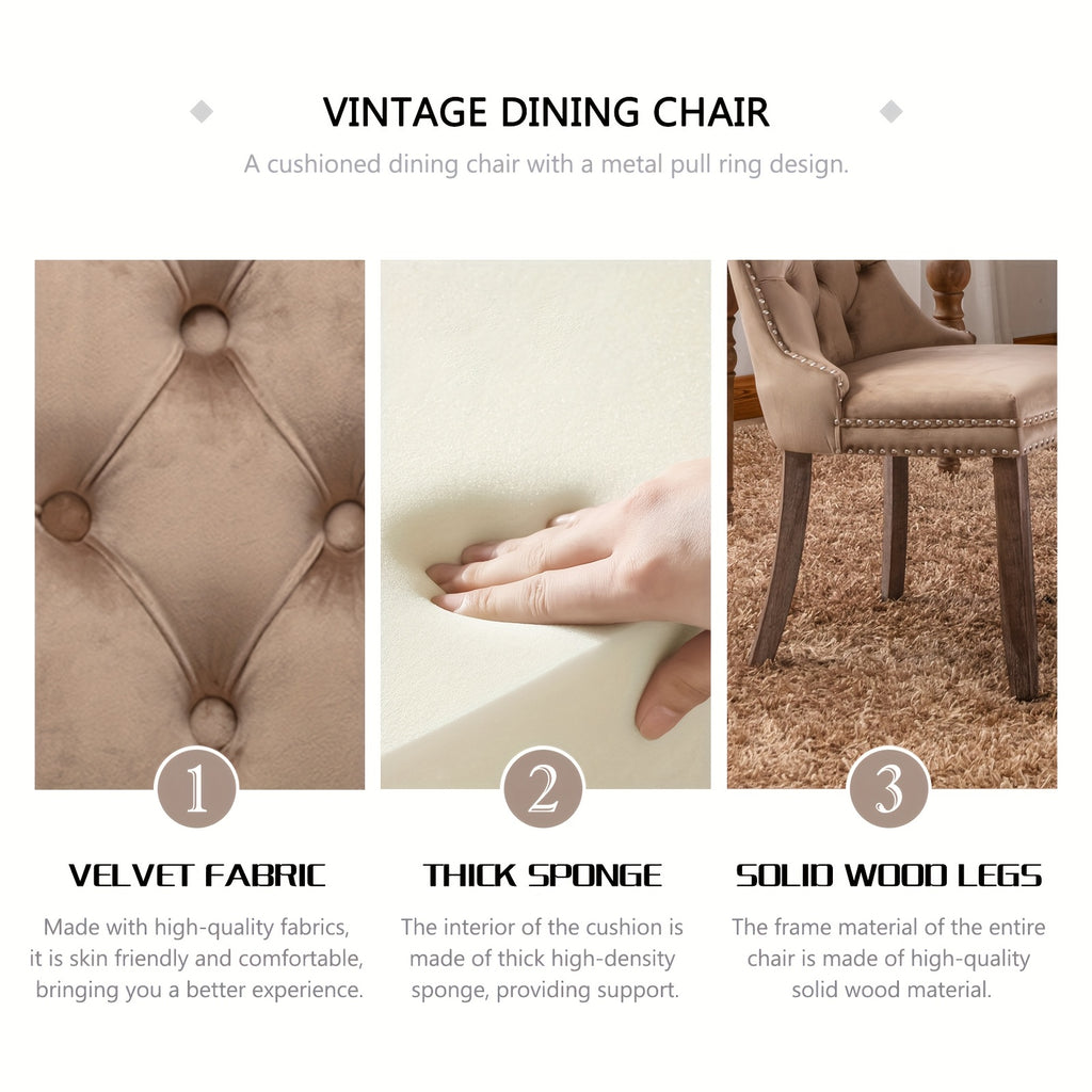 velvet upholstered dining chairs set 2 wingback dining room