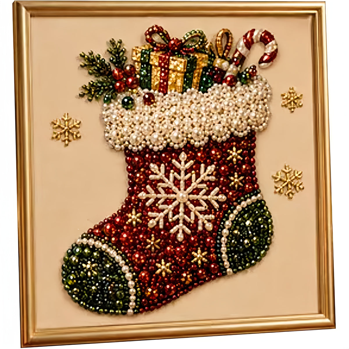 christmas colored pearl diamond painting suitable