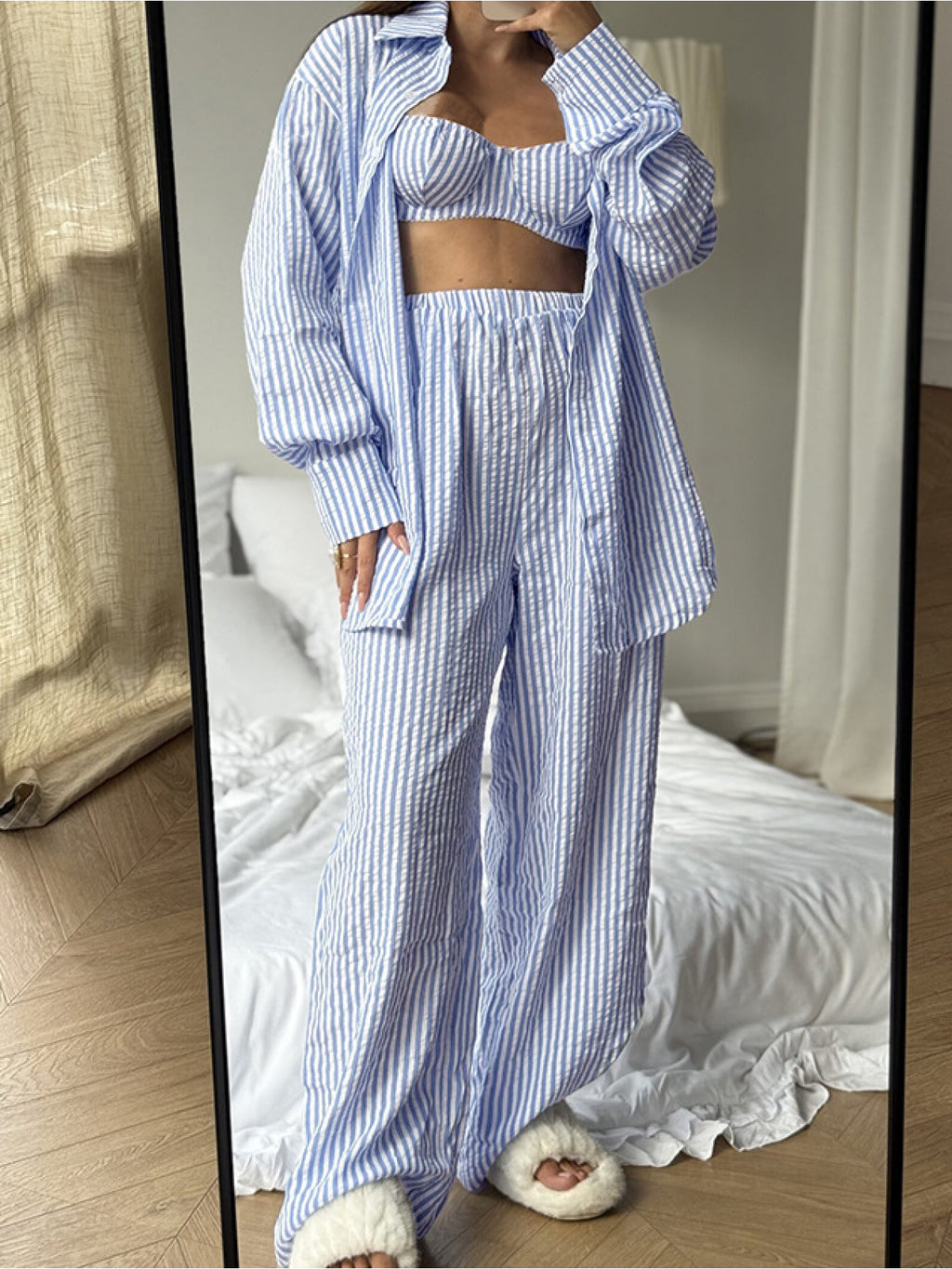 3pcs womens pajamas set autumn winter featuring soft