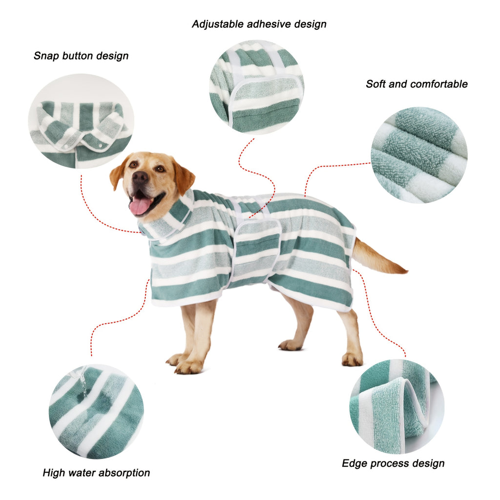 quick dry dog bath robe towel wrap suitable small medium