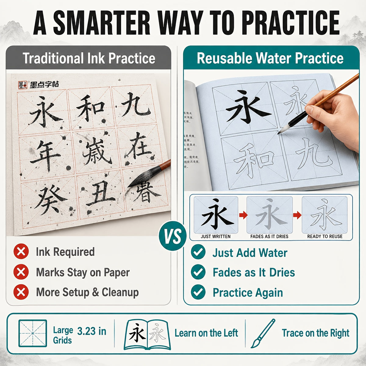 script beginner water writing practice sheet