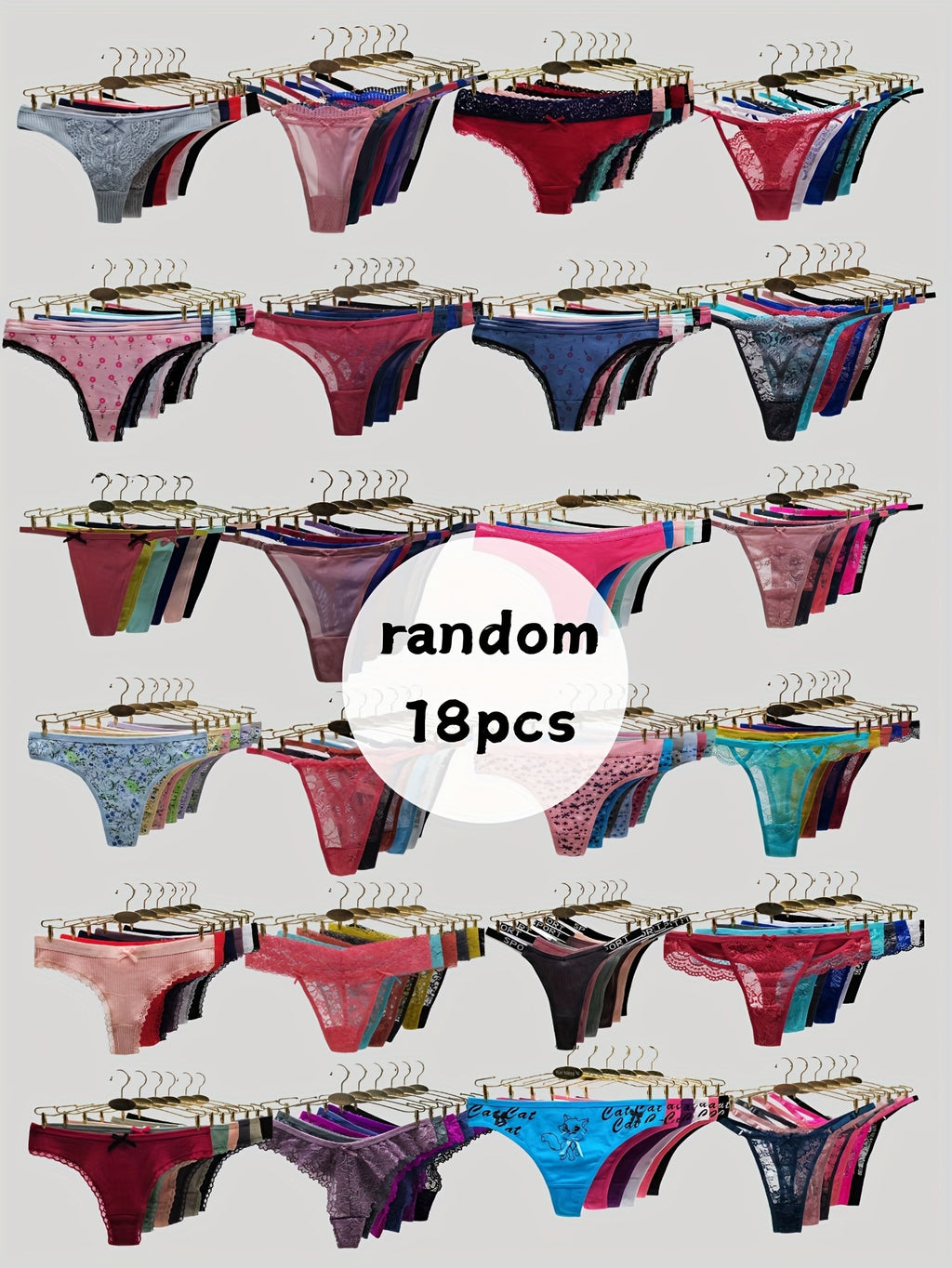 18pcs random assorted lace tanga     comfortable