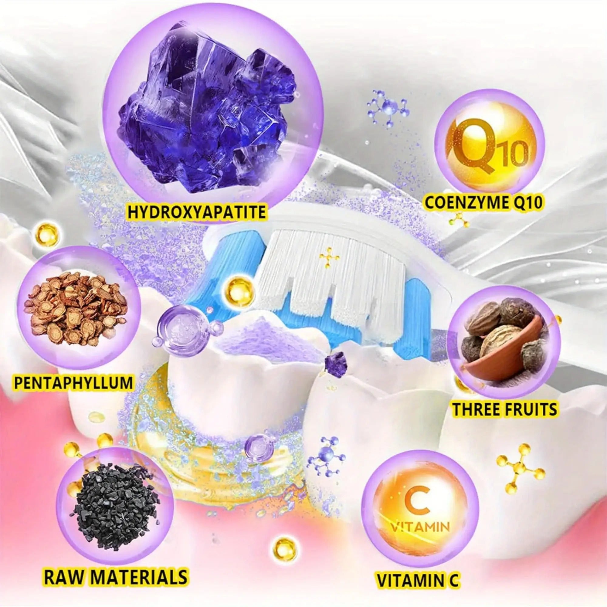2pcs tooth repair mineral powder natural purple coating