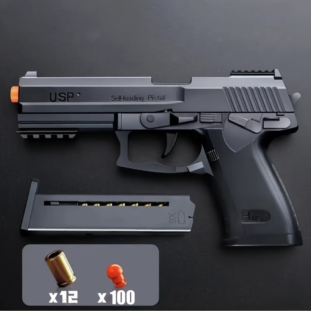 2025 usp toy   clip pistol continuous shooting 100