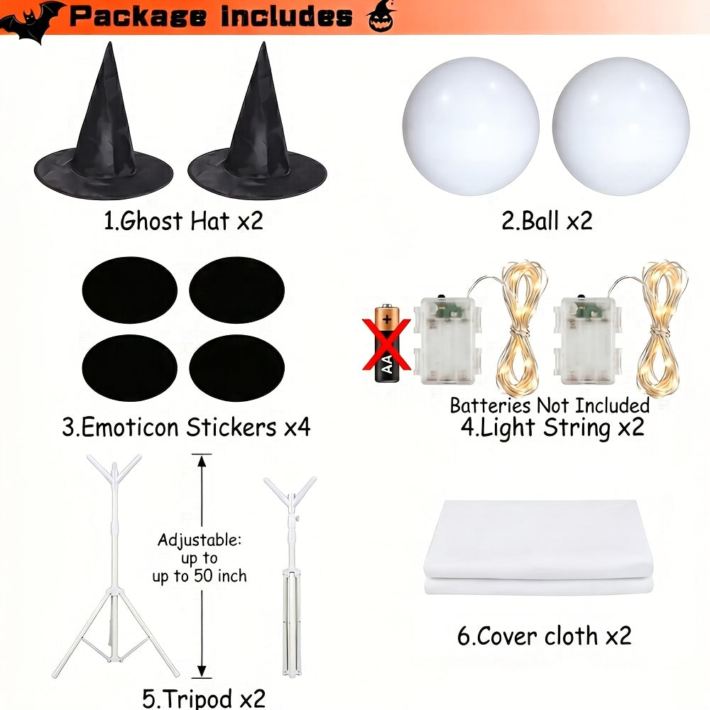 2pcs outdoor halloween decorations large lighted decor set