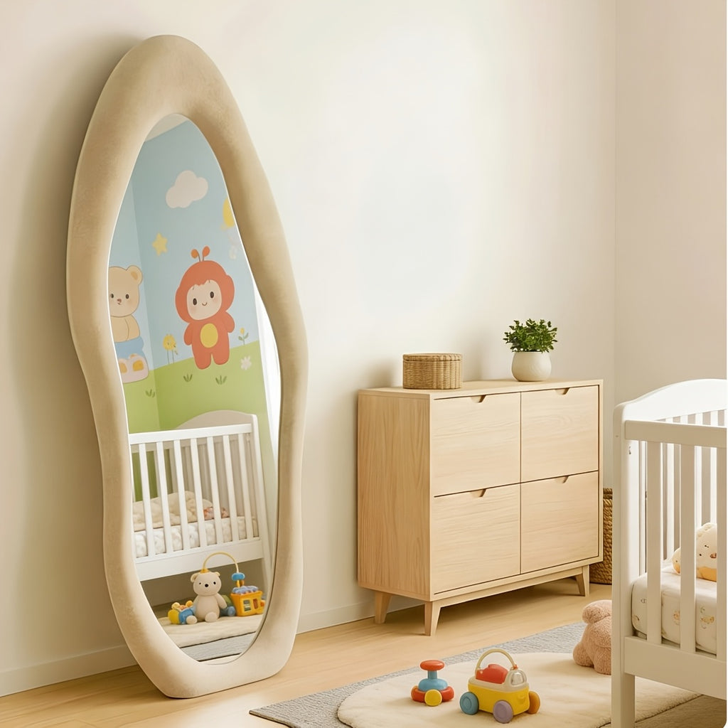 irregular   full length mirror safe rounded