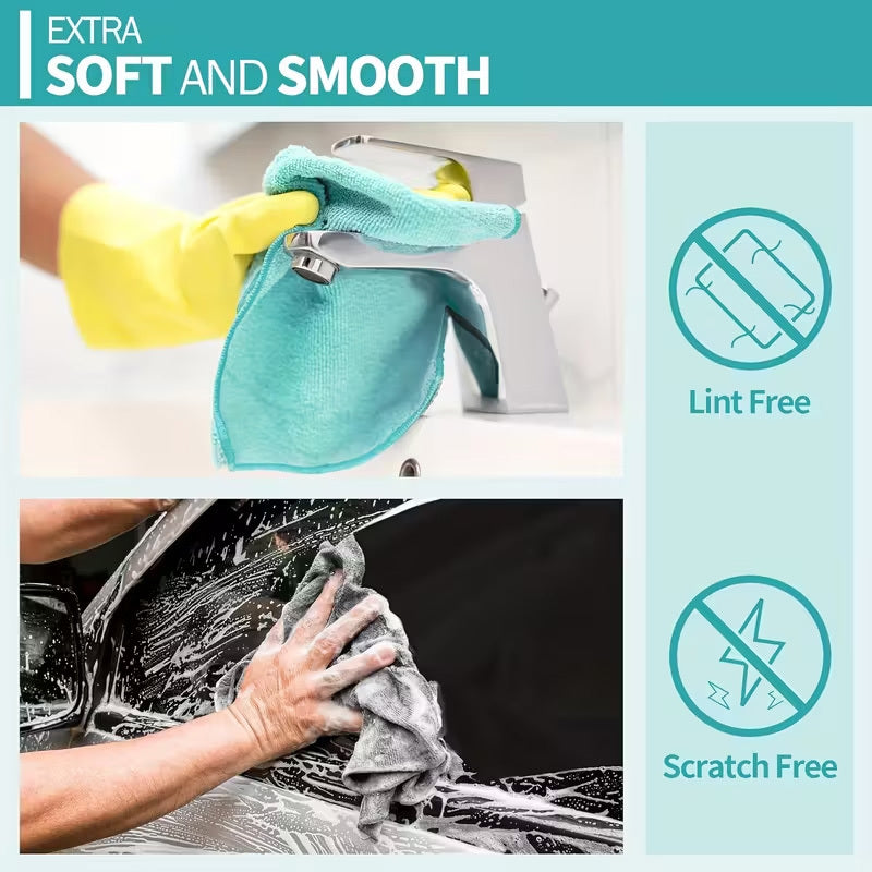 50pcs random color microfiber cleaning cloths quick drying