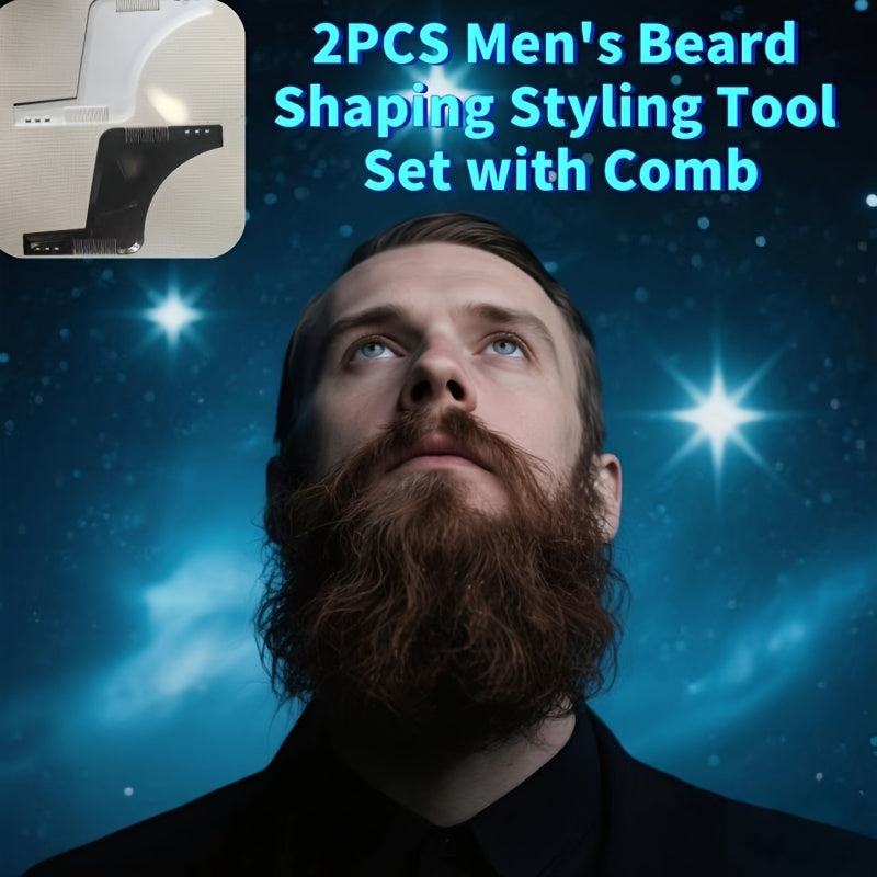 set 2 mens beard styling templates 2025 edition precise