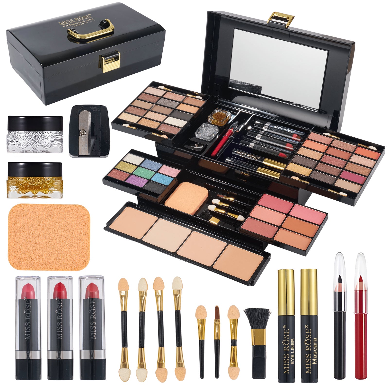 professional makeup kit women full kit mirror 58 colors in