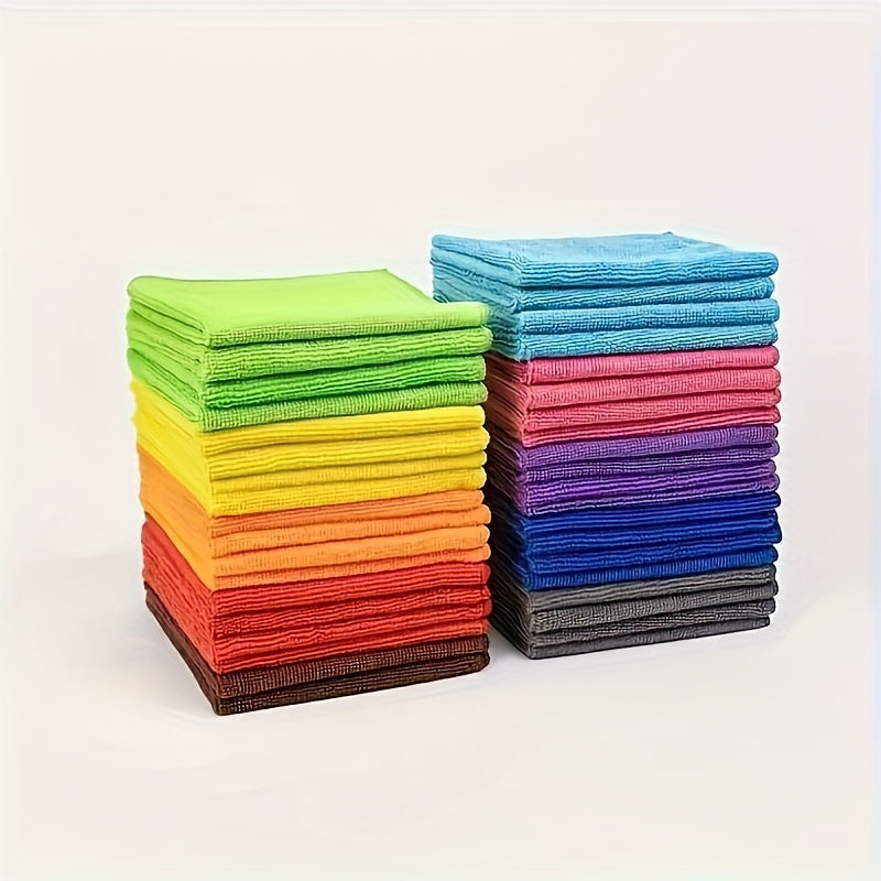 50pcs random color microfiber cleaning cloths quick drying