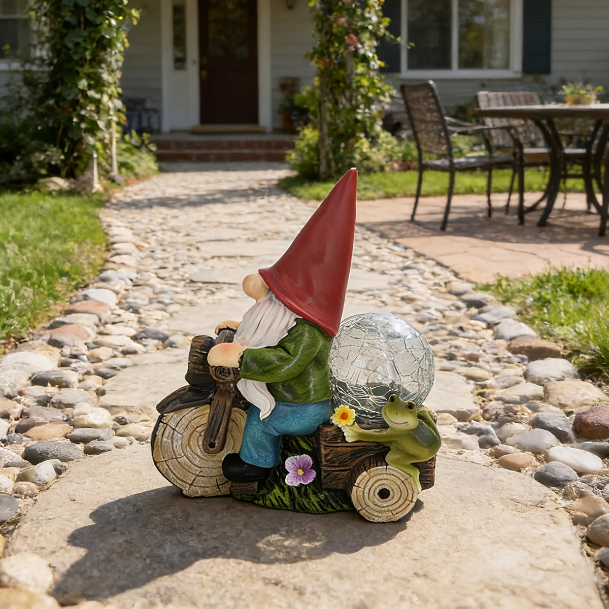 outdoor garden gnome statue light outdoor garden