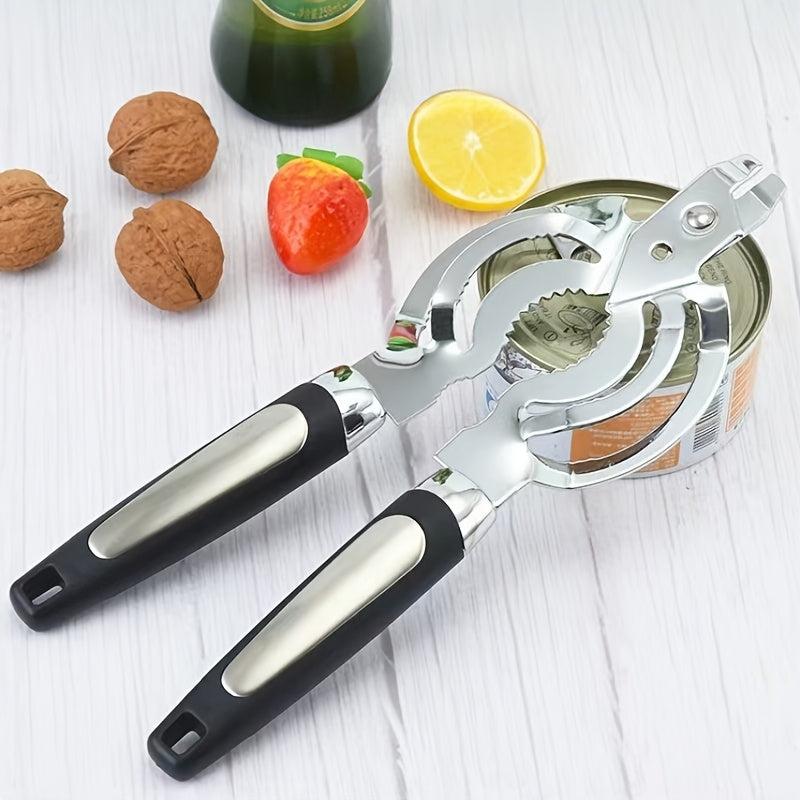 jar opener bottle opener black plastic handle ergonomic lid