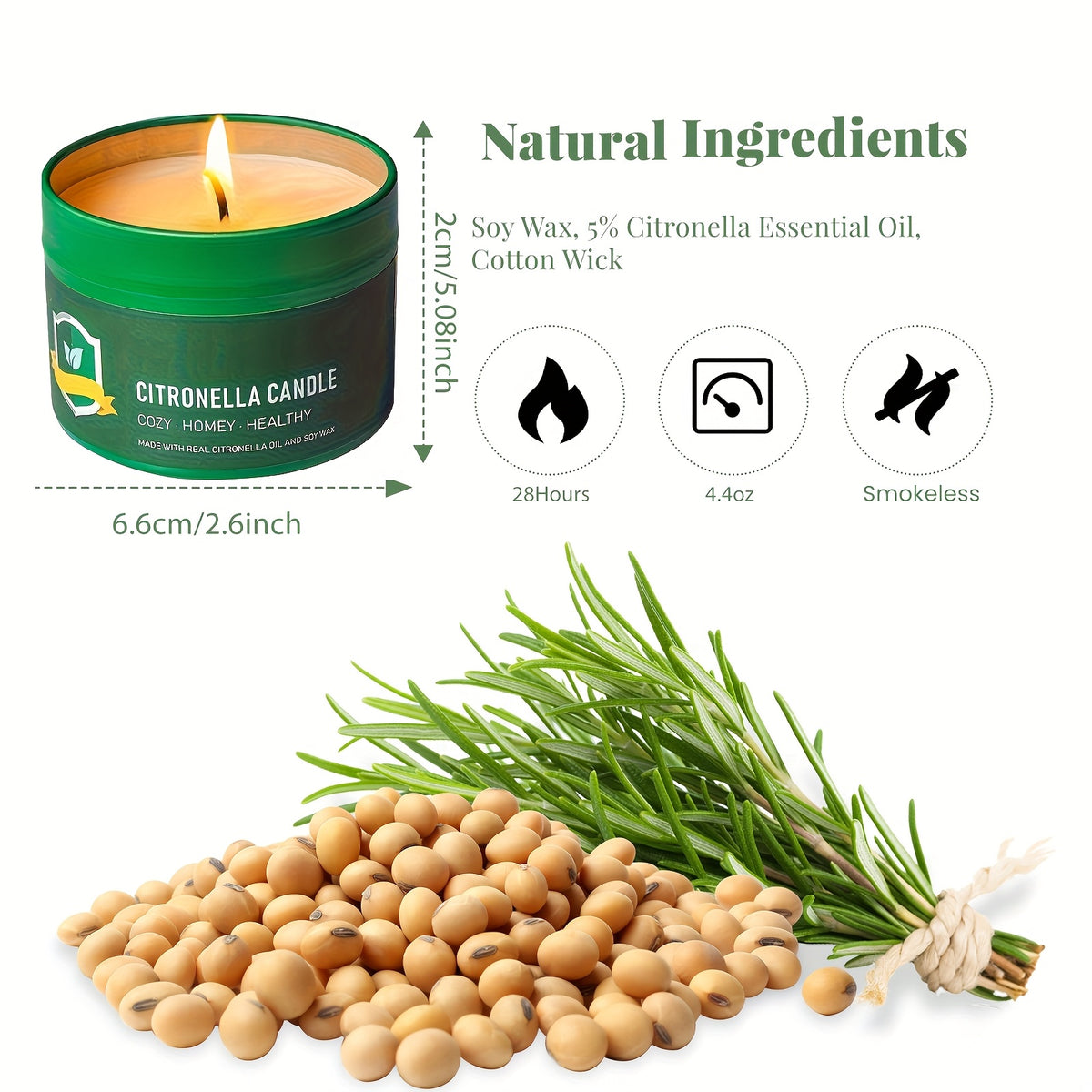 6pcs citronella candles outdoor 4 4   6 150 hours