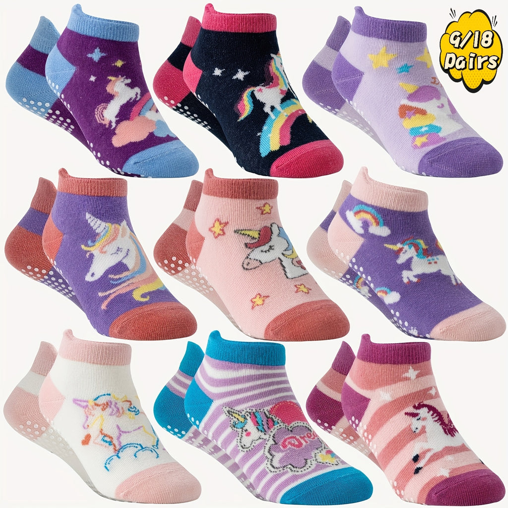 9 18 pairs baby girls toddlers grips socks kids non slip