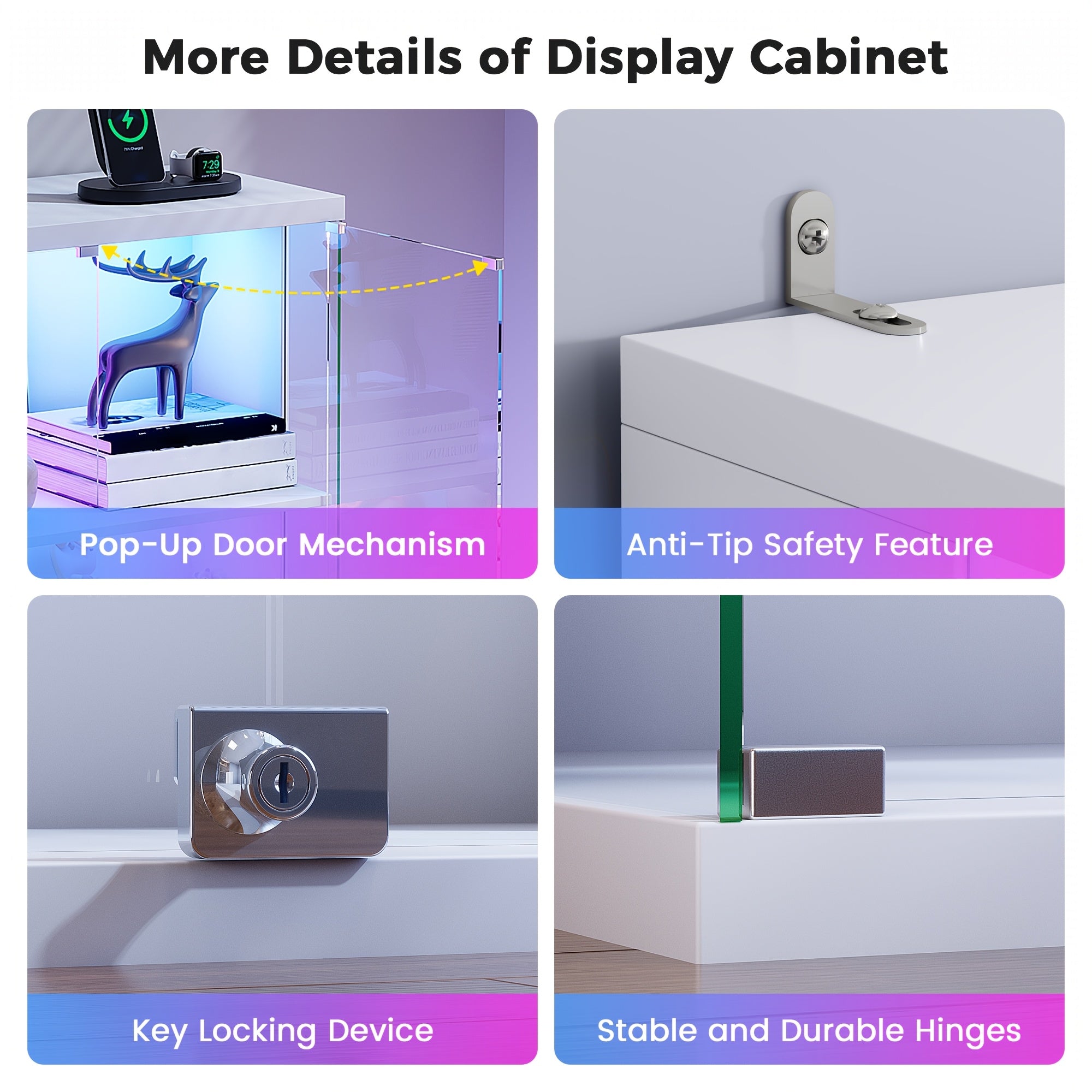 hwb rgb display cabinet glass doors 39 3 tall