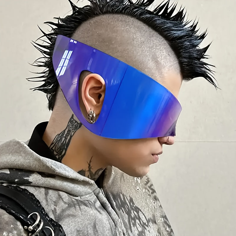 unisex oversized wrap around rimless   mask fashion