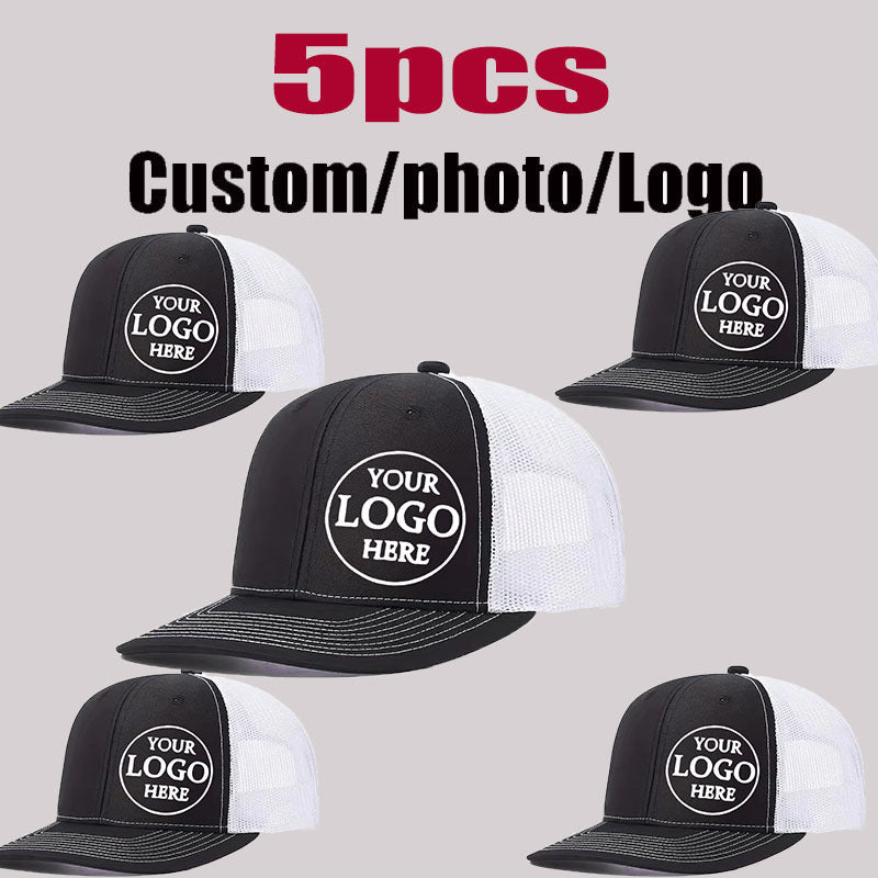 5pcs customizable adjustable trucker baseball caps men women