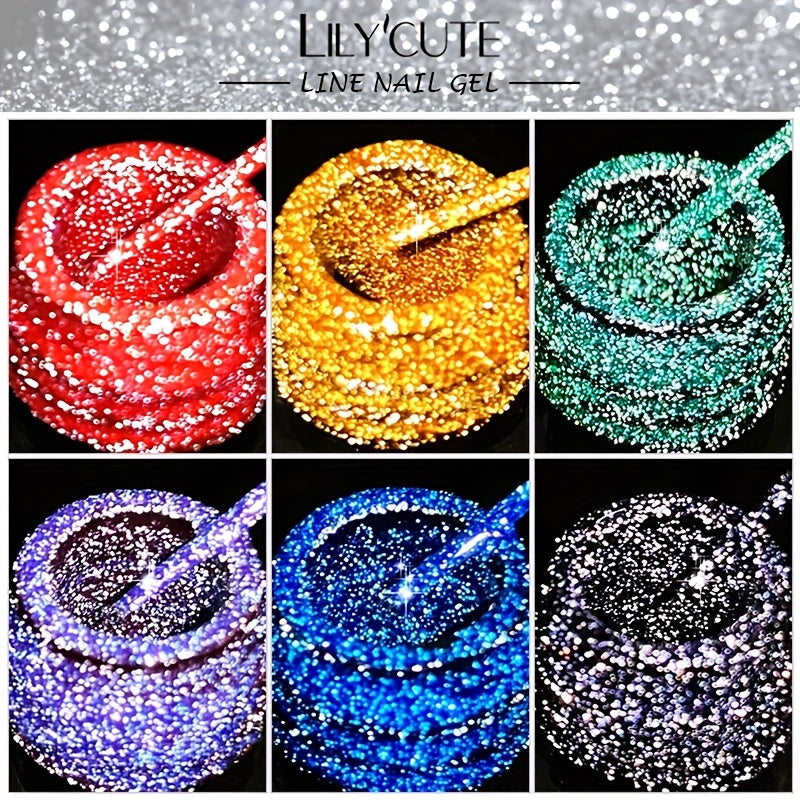 9pcs set reflective   gel nail polish
