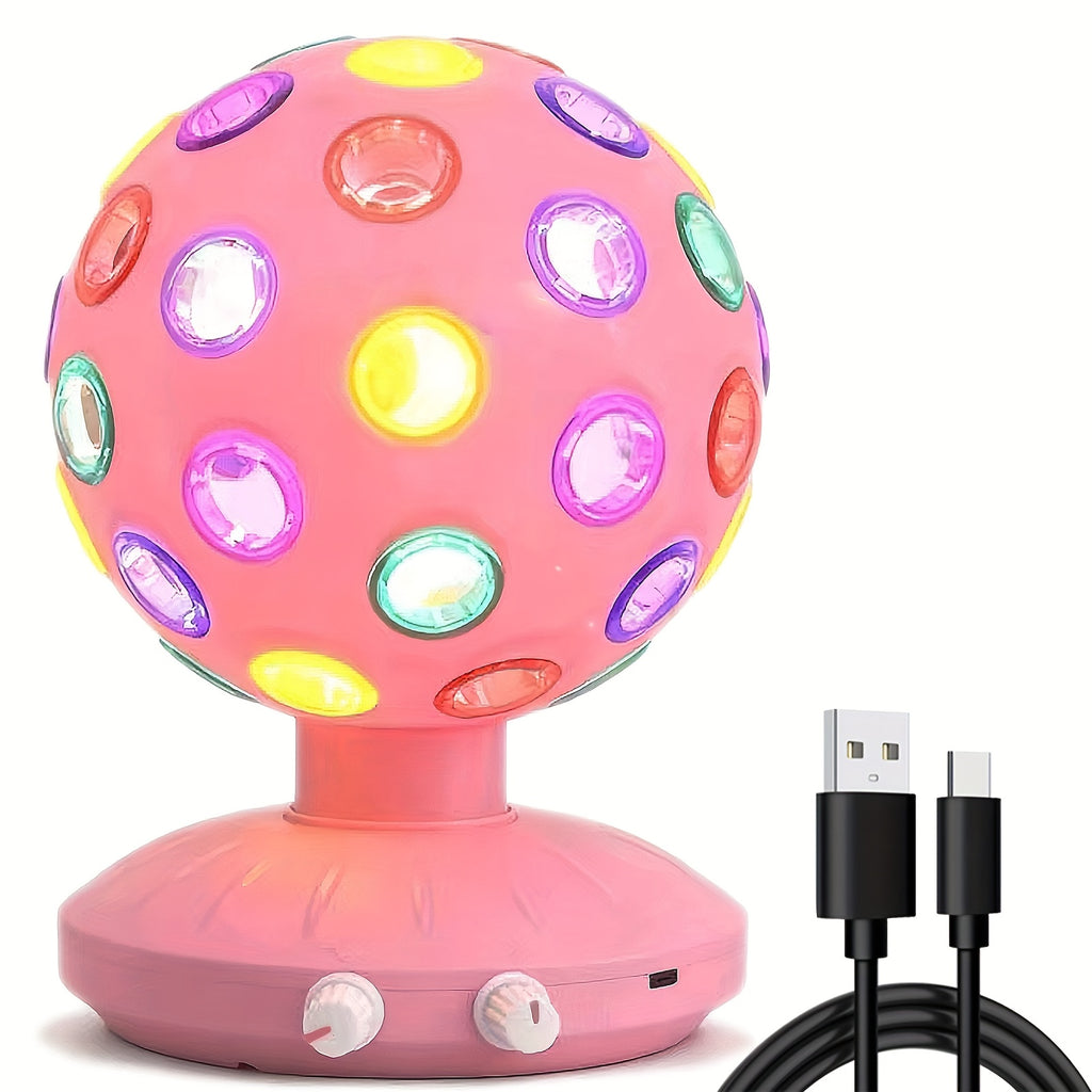 pink spinning disco ball ambient lighting 360 rotary speed