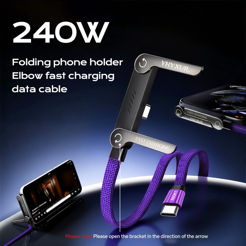 240w fast charging folding data cable built in bracket type