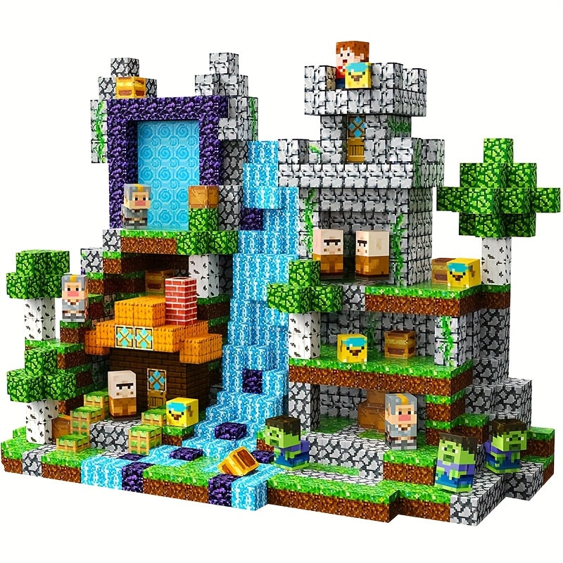 30 50 100pcs magnetic building blocks set 3d castle