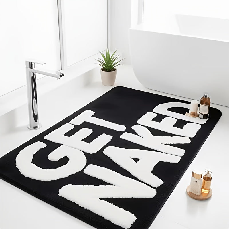 1  bathroom mat printed   text soft durable flannel
