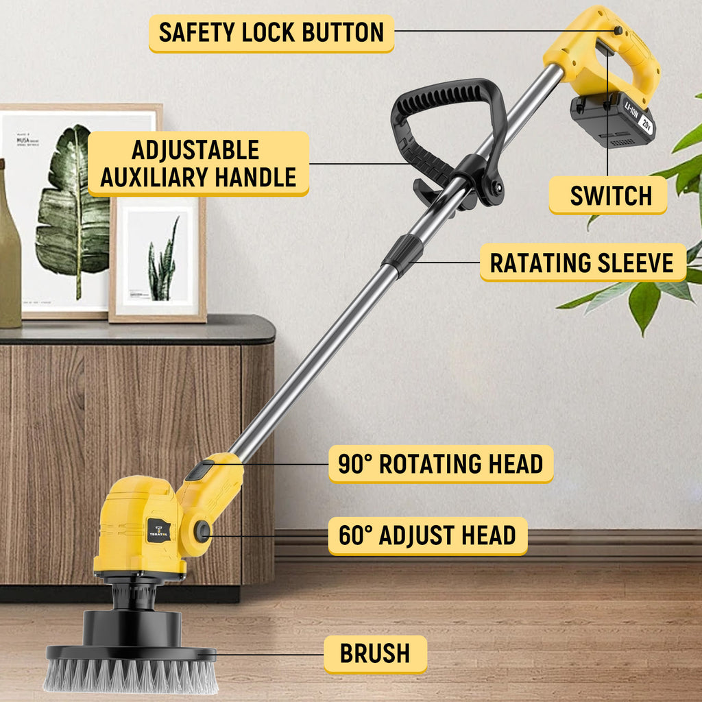 wireless rotating floor cleaner   2 brushes 4 mop pads a